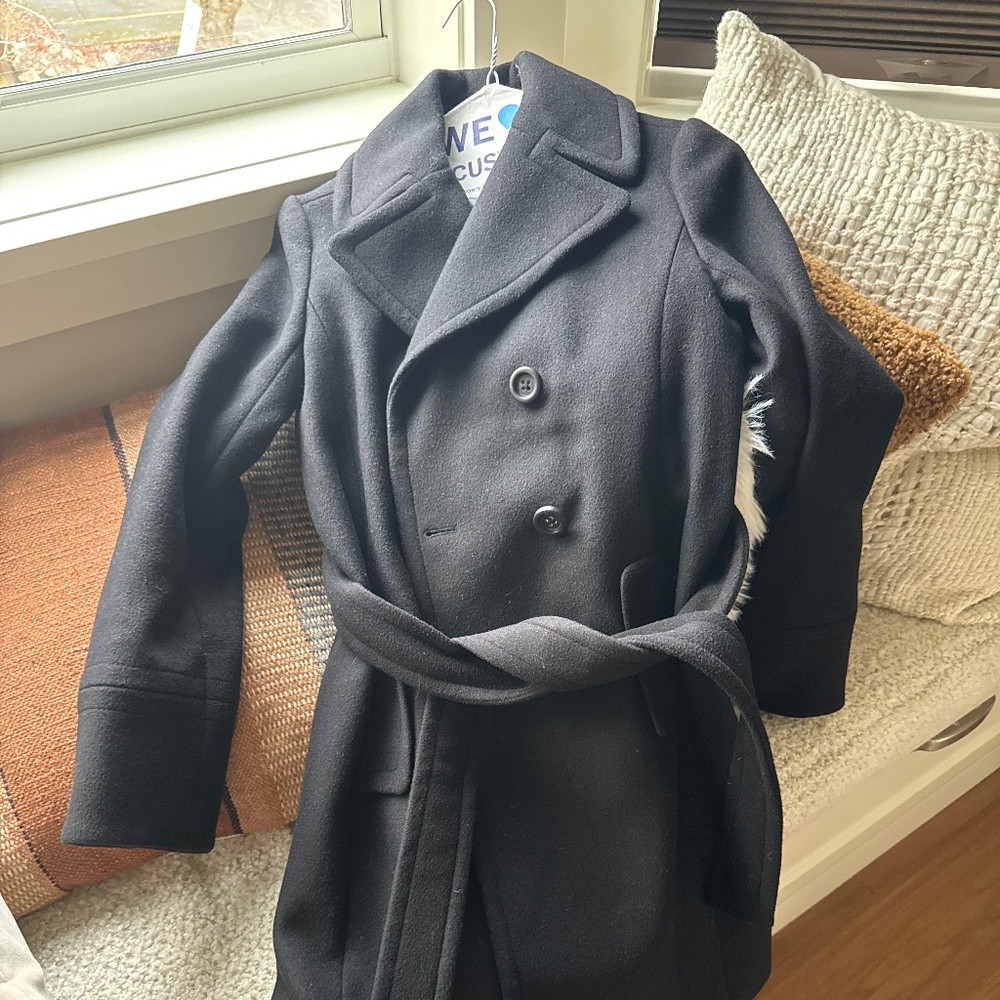J.crew black wool/cashmere peacoat 0